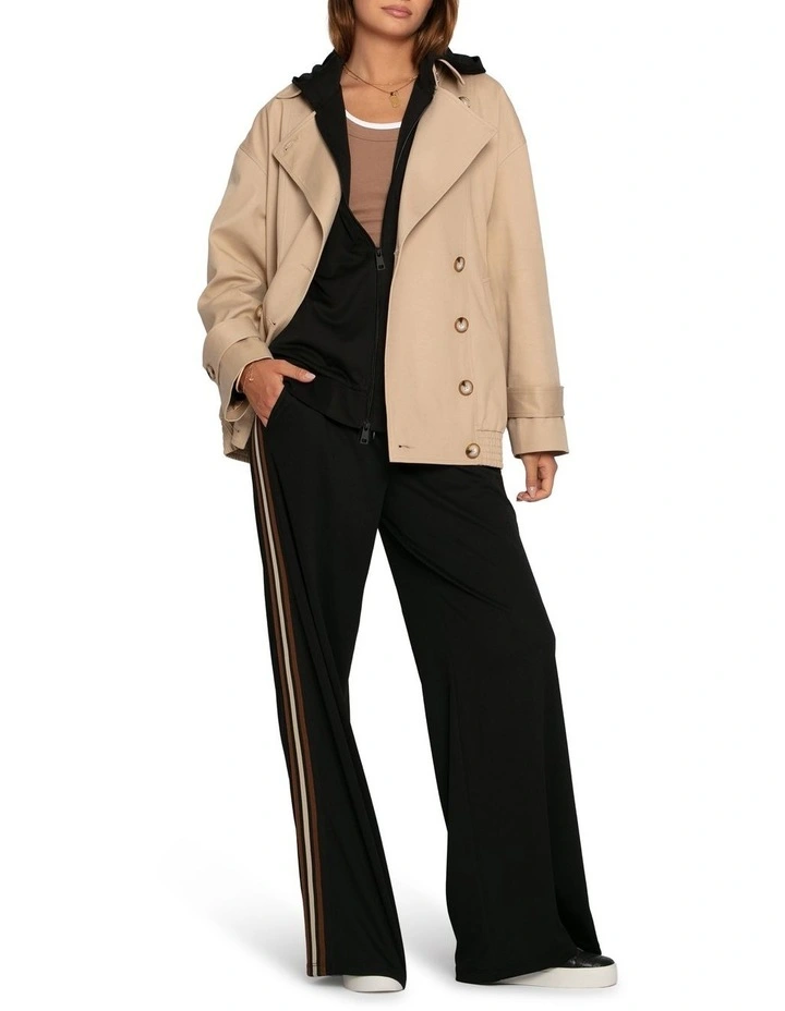 Beach Front Striped Wide Leg Pants in Black image 5
