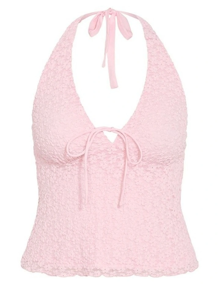 Plus Size Shiloh Lace Halter Top in Heavenly Pink image 4