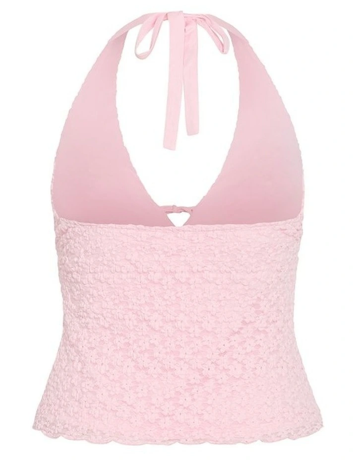 Plus Size Shiloh Lace Halter Top in Heavenly Pink image 5