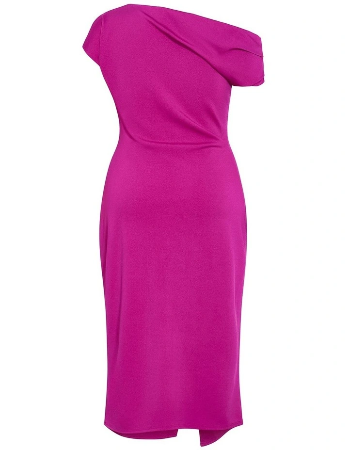 Plus Size Sassy Off Shoulder Dress in Magenta image 4