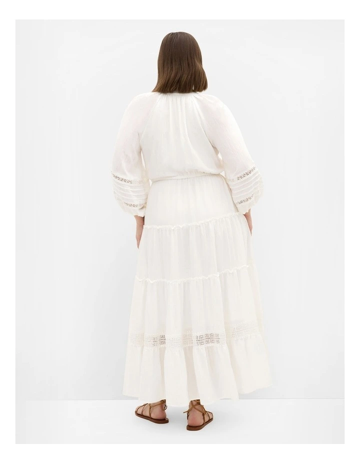 Plus Size Tiana Tier Maxi Dress in Creme image 2