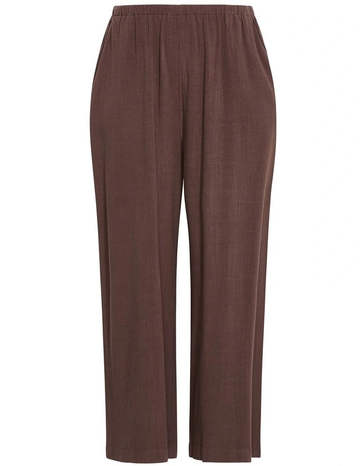 Plus Size Haven Relaxed Wide Leg Pant in Chocolate image 4