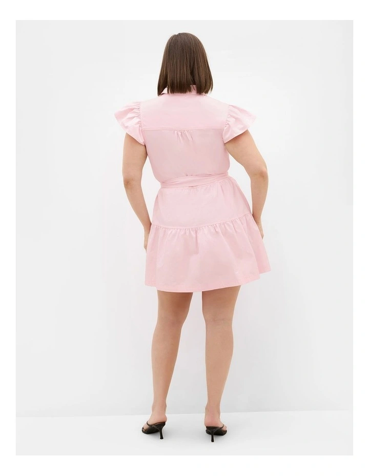 Plus Size Kelsie Cotton Mini Dress in Heavenly Pink image 2
