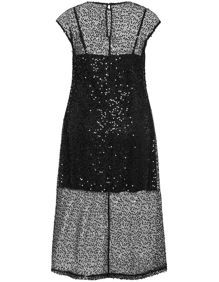 Plus Size Stardust Sequin Midi Dress in Black image 4