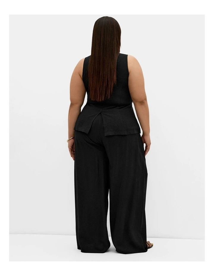 Plus Size Evani Tie Waist Vest in Black image 2