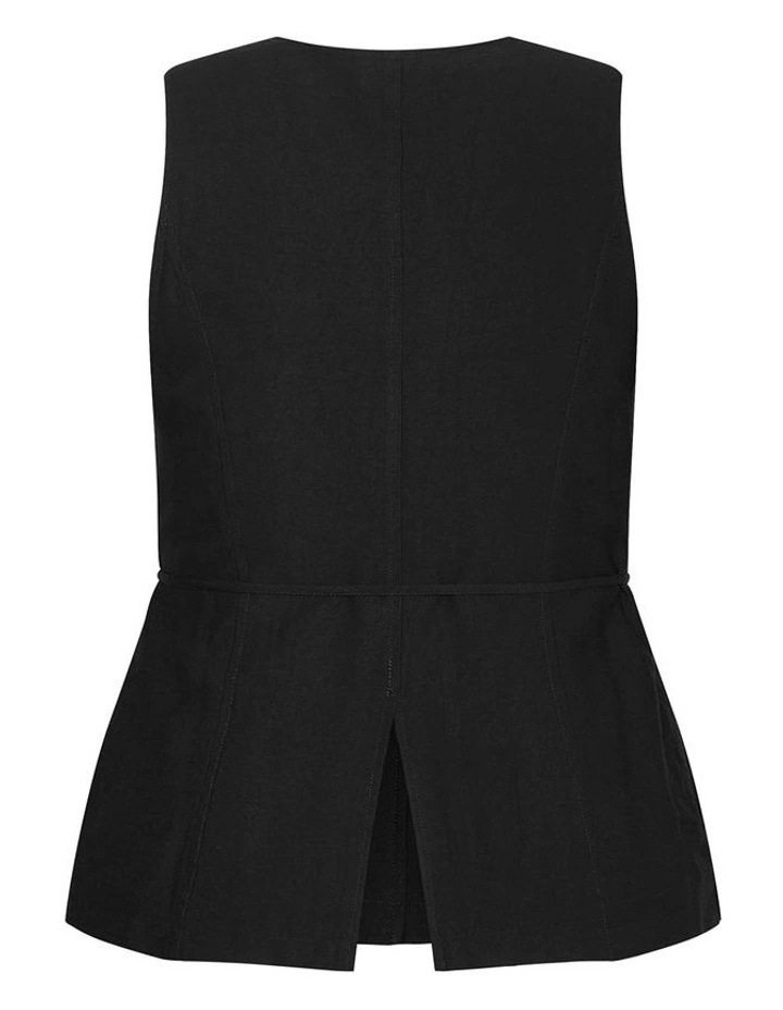 Plus Size Evani Tie Waist Vest in Black image 4