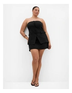 Plus Size Abbie Strapless Bustier in Black