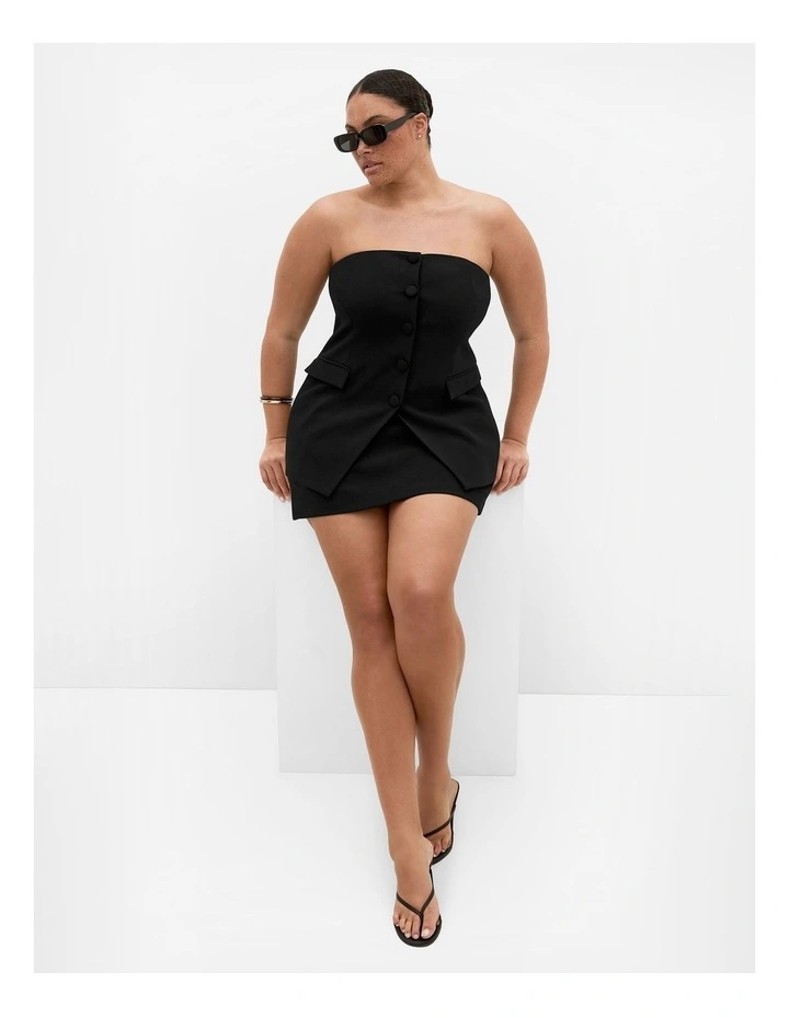Plus Size Abbie Strapless Bustier in Black image 3