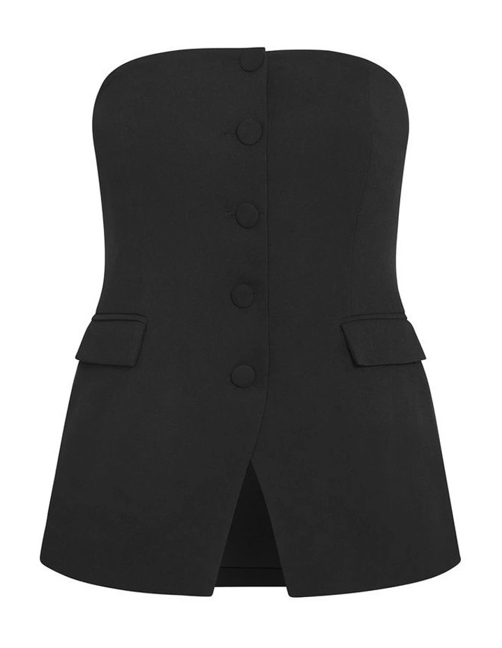 Plus Size Abbie Strapless Bustier in Black image 4