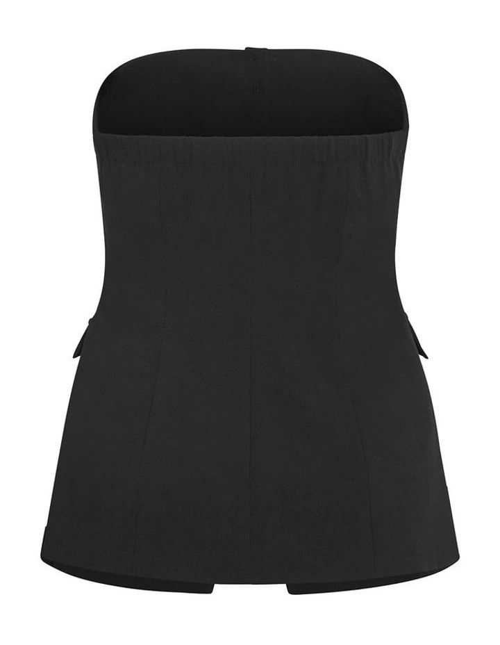 Plus Size Abbie Strapless Bustier in Black image 5