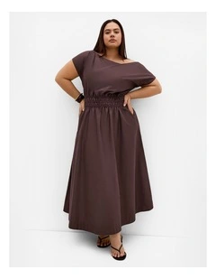 Plus Size Cass Cotton Maxi Dress in Dark Chocolate