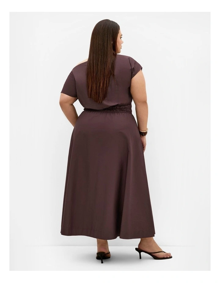 Plus Size Cass Cotton Maxi Dress in Dark Chocolate image 2
