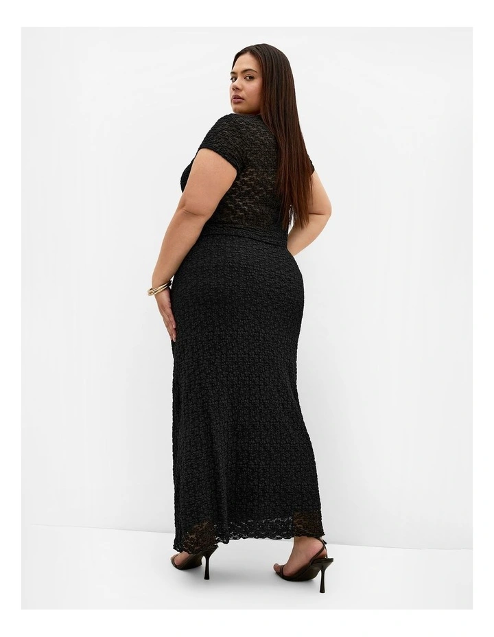 Plus Size Shiloh Lace Short Sleeve Tee in Black image 2