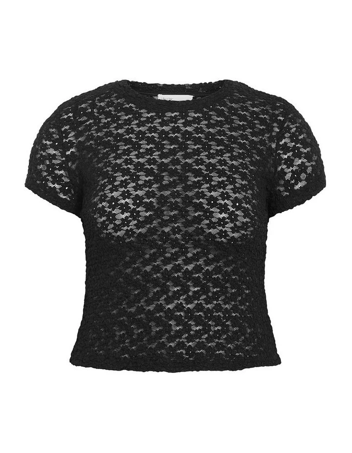 Plus Size Shiloh Lace Short Sleeve Tee in Black image 4