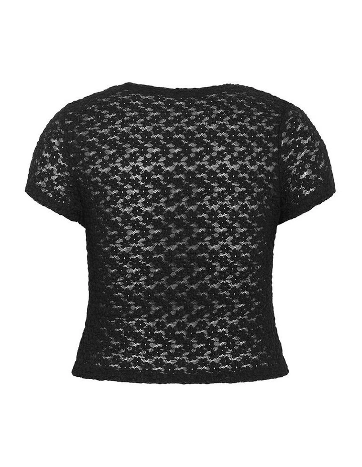 Plus Size Shiloh Lace Short Sleeve Tee in Black image 5