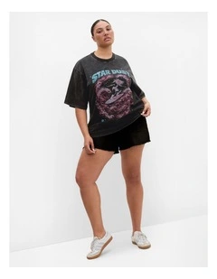 Plus Size Stardust Cotton Tee in Black Stone Wash
