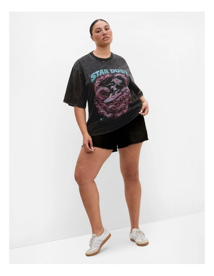 Plus Size Stardust Cotton Tee in Black Stone Wash image 1
