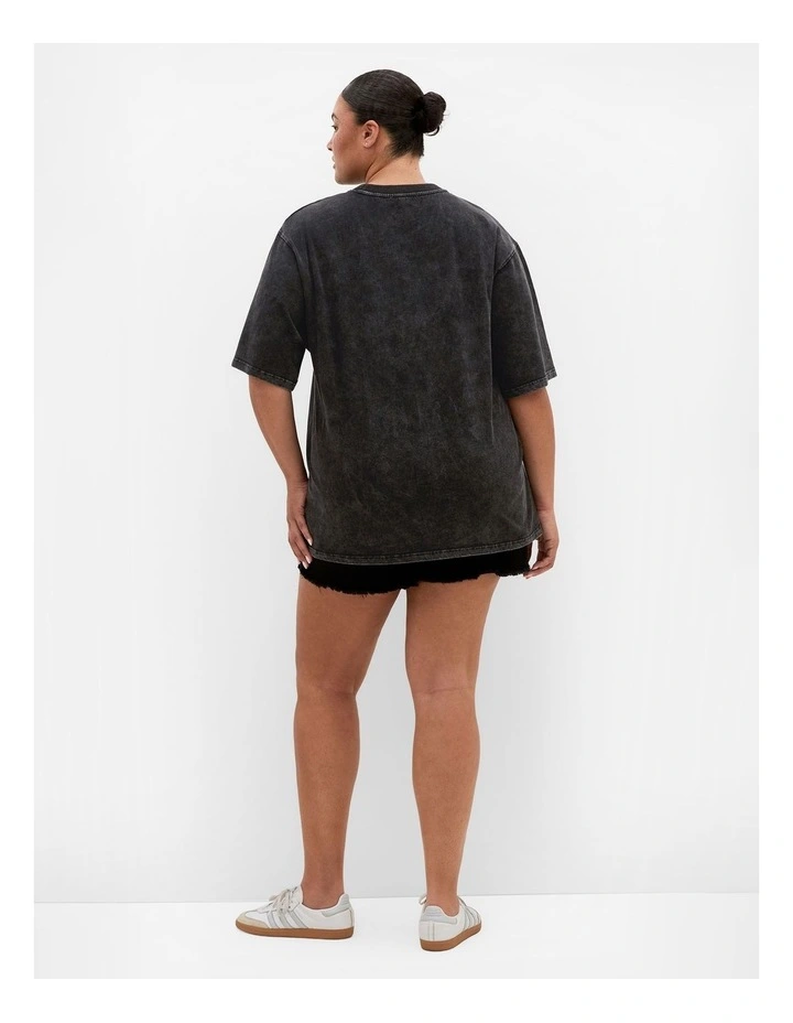 Plus Size Stardust Cotton Tee in Black Stone Wash image 2