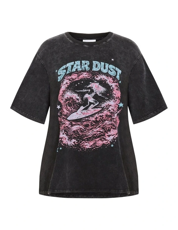 Plus Size Stardust Cotton Tee in Black Stone Wash image 3