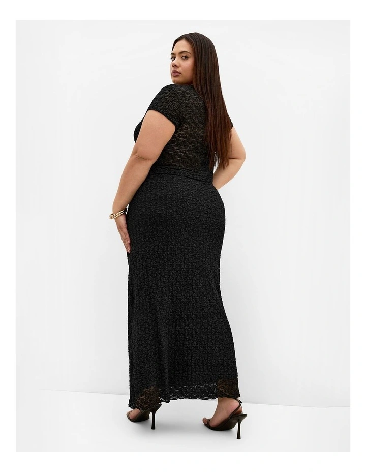 Plus Size Shiloh Lace Maxi Skirt in Black image 2