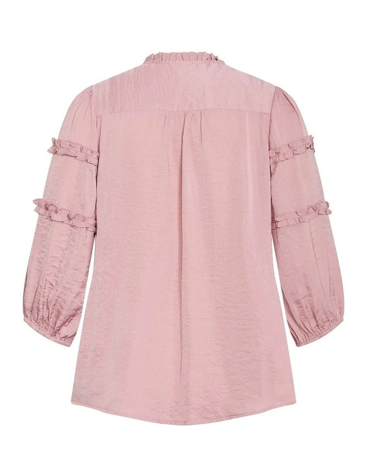 Plus Size Drama Queen Elbow Sleeve Shirt in Dusty Pink image 4