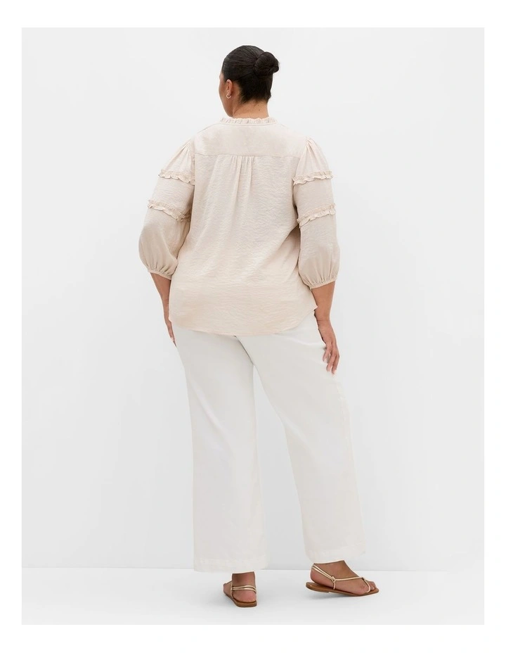 Plus Size Drama Queen Elbow Sleeve Shirt in Porcelain image 2