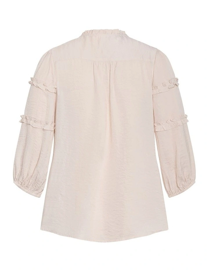 Plus Size Drama Queen Elbow Sleeve Shirt in Porcelain image 4