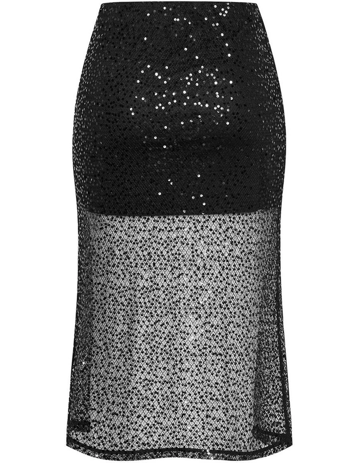 Plus Size Stardust Sequin Maxi Skirt in Black image 5