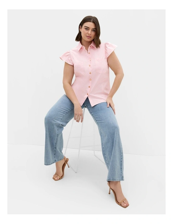 Plus Size Kelsie Cotton Shirt in Heavenly Pink image 1