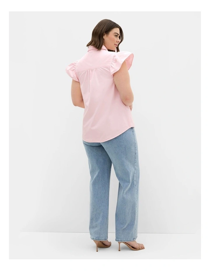 Plus Size Kelsie Cotton Shirt in Heavenly Pink image 2