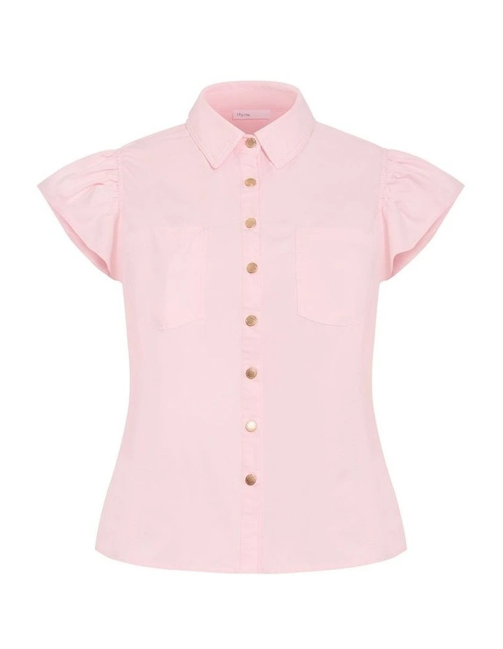 Plus Size Kelsie Cotton Shirt in Heavenly Pink image 3