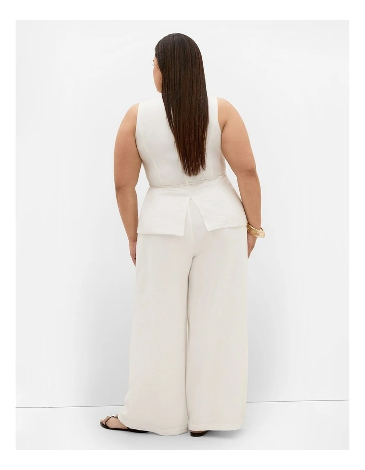 Plus Size Evani Tie Waist Vest in Ivory image 2