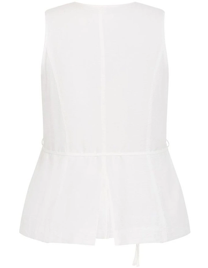Plus Size Evani Tie Waist Vest in Ivory image 4