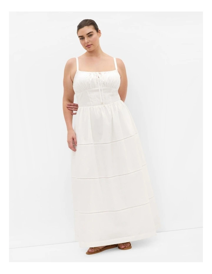 Plus Size Vani Corset Maxi Dress in Ivory image 1