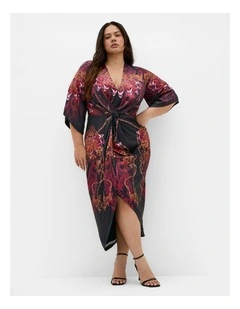 Plus Size Priscilla Twist Tulip Maxi Dress in Ruby