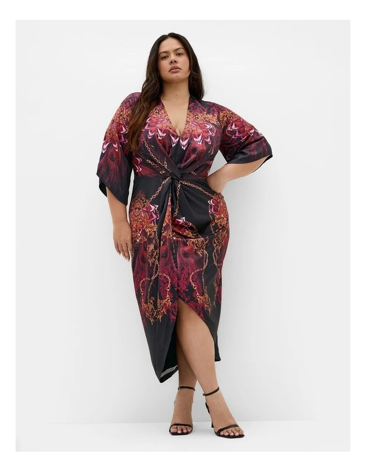 Plus Size Priscilla Twist Tulip Maxi Dress in Ruby image 1