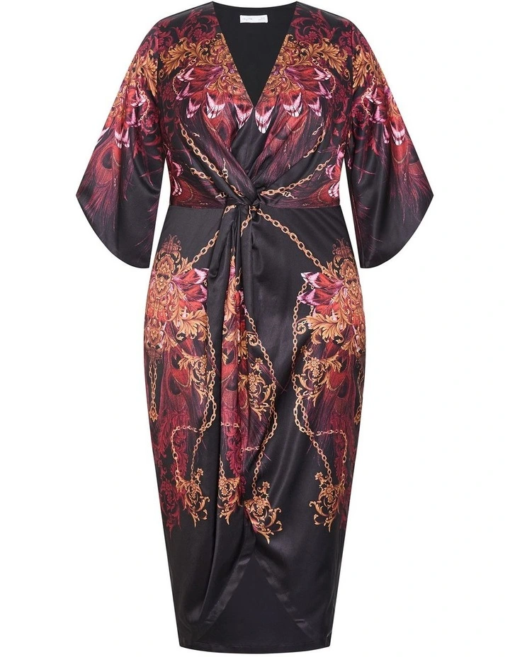 Plus Size Priscilla Twist Tulip Maxi Dress in Ruby image 3