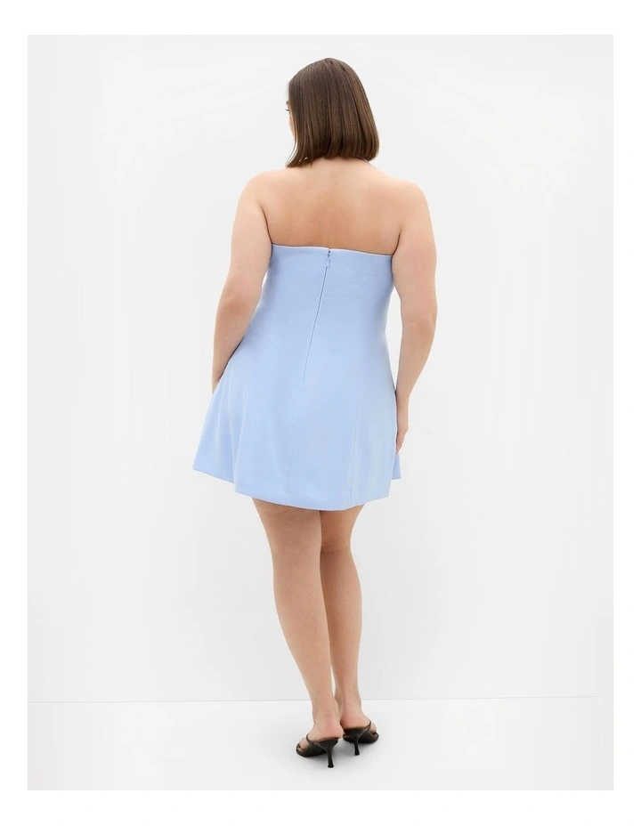 Plus Size Abbie Tailored Halter Mini Dress in Sky Blue image 2