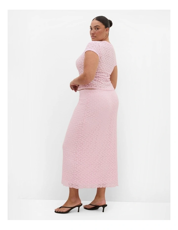 Plus Size Shiloh Lace Maxi Skirt in Heavenly Pink image 2