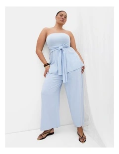 Plus Size Haven Relaxed Wide Leg Pant in Powder Blue