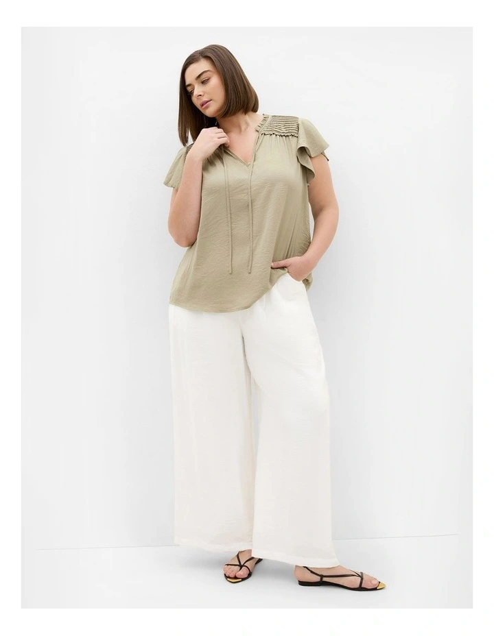 Plus Size Drama Queen Short Sleeve Shirt in Sage image 1