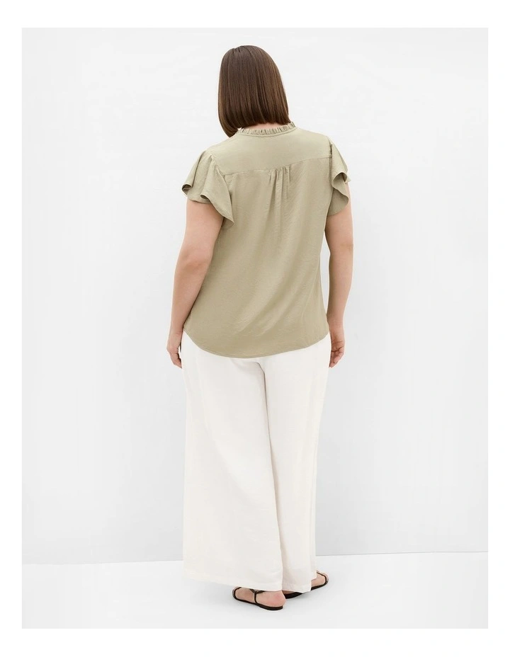 Plus Size Drama Queen Short Sleeve Shirt in Sage image 2