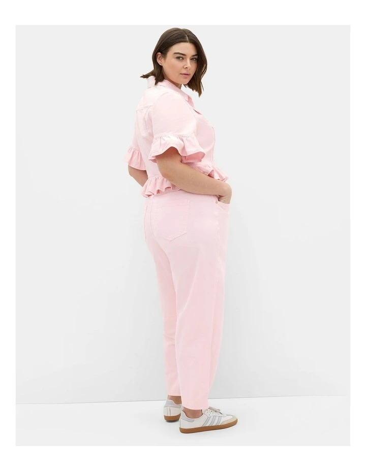 Plus Size Florence Crop Denim Jacket in Heavenly Pink image 2