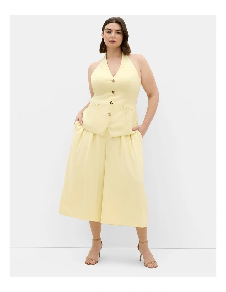Plus Size Abbie Halter Vest in Lemon Sorbet image 1