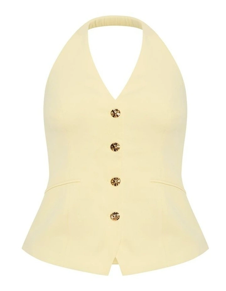 Plus Size Abbie Halter Vest in Lemon Sorbet image 3