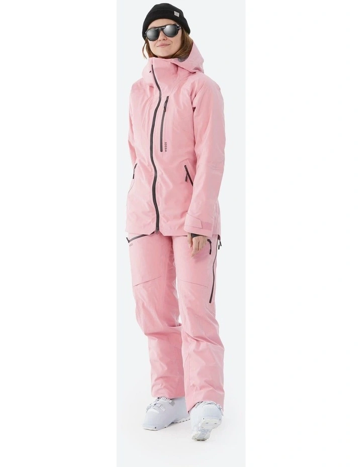 Womens Warm and Breathable Ski and Snowboard Jacket, FR500 in Pale Pink image 3