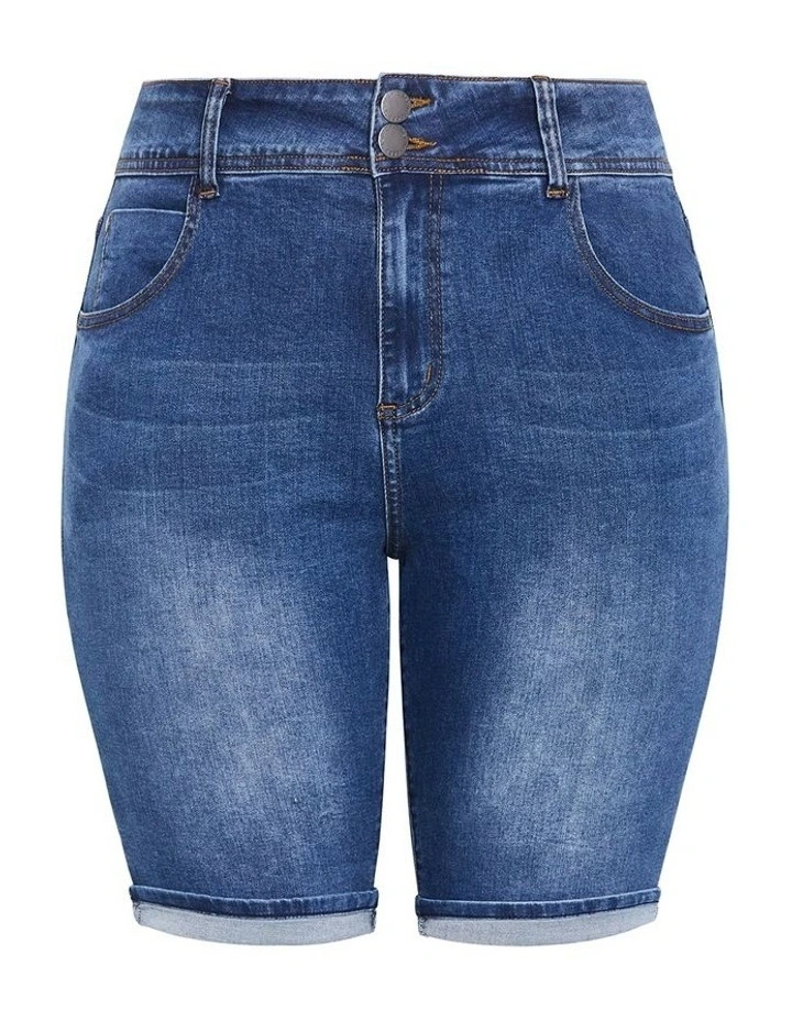 Plus Size Killer Pins Denim Short in Mid Wash image 3