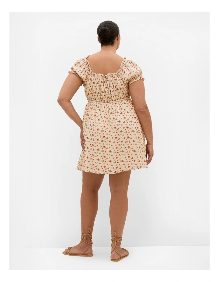 Plus Size Dream Print Mini Dress in Butter image 2