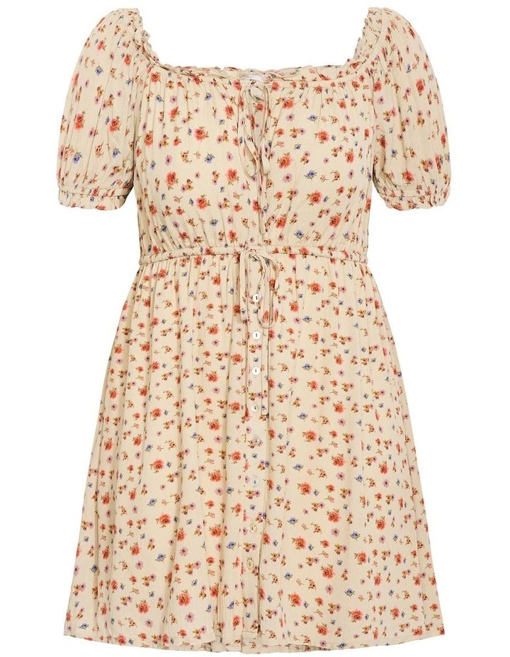 Plus Size Dream Print Mini Dress in Butter image 3