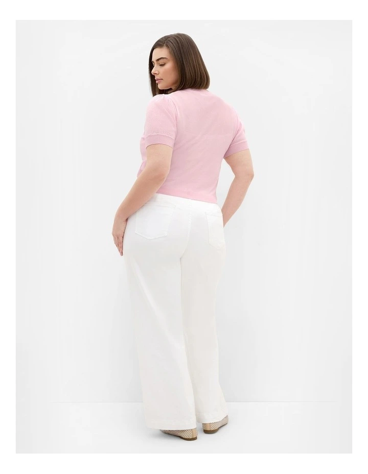 Plus Size Tara Short Sleeve Crop Cardigan in Soft Pink image 2
